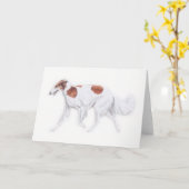 Borzoirussische Wolfhound-Hundekunst-Gruß-Karte Karte (Gelbe Blume)