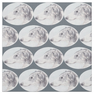 Borzoirussisches Wolfhound-Hundekunst-Gewebe Stoff