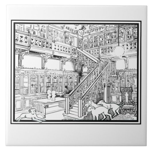 Borzoiwelpen Fliese (Vorderseite)