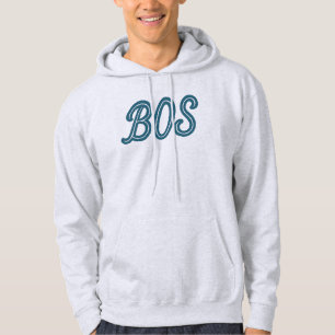BOS Boston Airport Code - Retro Travel & Aviation Hoodie
