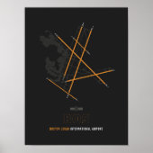 BOS - Boston Airport Diagramm Poster (Vorne)