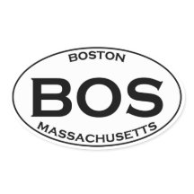 BOS - Boston Massachusetts Oval Logo