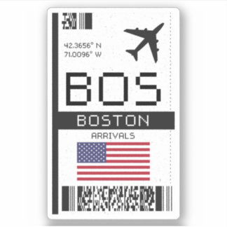 BOS Boston, United Staaten Airport Boarding Pass Aufkleber