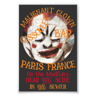 BÖSARTIGER CLOWN CASSOULET BAR PARIS FRANKREICH FOTODRUCK