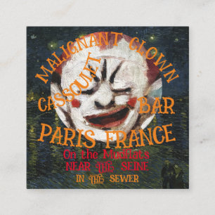 BÖSARTIGES CLOWN-CASSOULET-BAR PARIS FRANKREICH BEGLEITKARTE