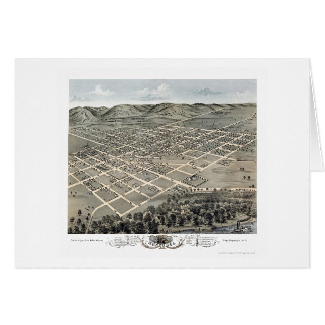 Boscobel, panoramische Karte WI - 1869 (Vorderseite (Horizontal))