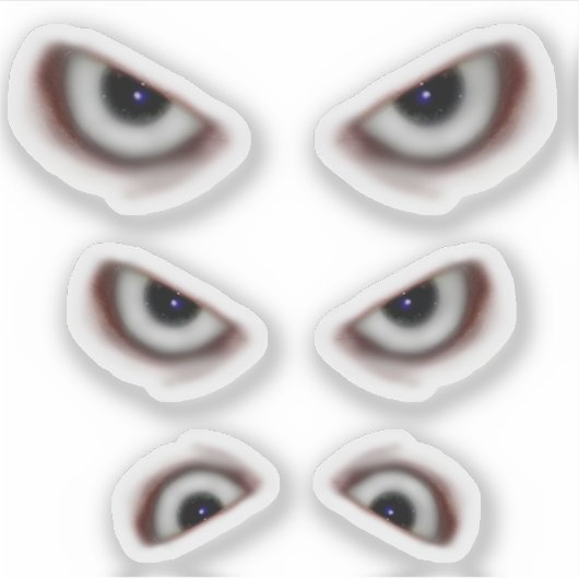Böse Augen / graue Augen Halloween Aufkleber (Vorderseite)