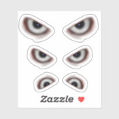 Böse Augen / graue Augen Halloween Aufkleber (Blatt)