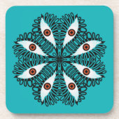 Böse Augen seltsame Trippensteife Getränkeuntersetzer (Vorderseite)