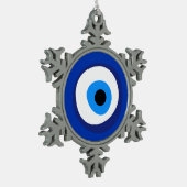 Böse Augen uraltes Symbol antike Talisman Superlat Schneeflocken Zinn-Ornament (Links)