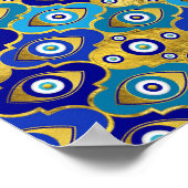 Böse Augenklänge im Quatrefolienmuster Poster (Ecke)