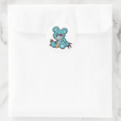 böse blaue Teddybär, die sich auf Illustration set Runder Aufkleber (Tasche)