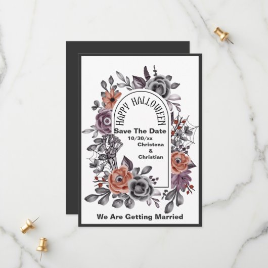 Böse Blume alle sehen Halloween Save the Date (Vorderseite/Rückseite Beispiel)