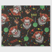 böse Clowns und Bonbons Geschenkpapier (Flach)