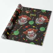 böse Clowns und Bonbons Geschenkpapier (Ungerollt)