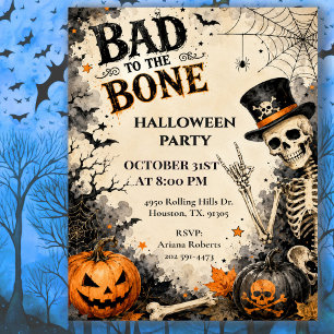 Böse Halloween-Party bis auf die Knochen Einladung