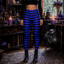 Böse Hexe Blau und Schwarz Gestreifte Halloween
