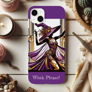 Böse Hexe Grusel Purpur Gold Farbton Art Deco Funk iPhone 14 Plus Hülle