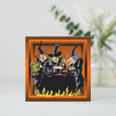 Böse Hexe-Halloween-Party-Einladung Einladung (Stehend Vorderseite)