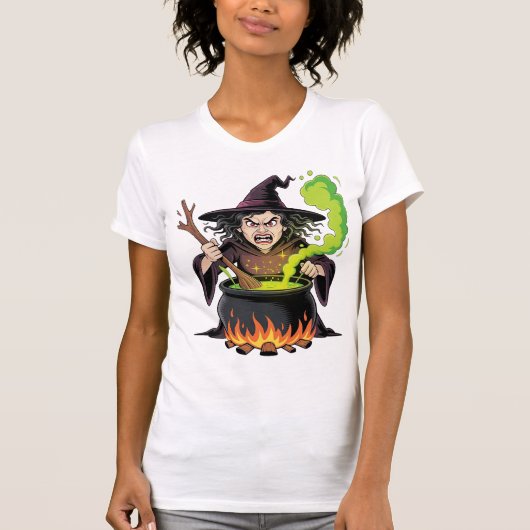 Böse Hexe Halloween T-Shirt (Vorderseite)