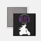 Böse Hexe im Block - Halloween-Kostüm Magnet (Vorderseite/Rückseite)