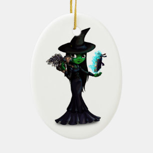 Böse Hexe Keramikornament