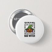 Böse Hexe Lustiger Halloween-Kürbis Hexe_1 Button (Vorne & Hinten)
