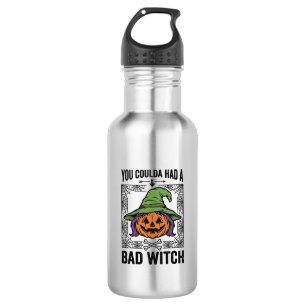 Böse Hexe Lustiger Halloween-Kürbis Hexe_1 Edelstahlflasche