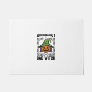 Böse Hexe Lustiger Halloween-Kürbis Hexe_1 Fußmatte