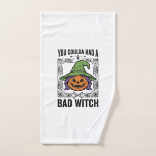 Böse Hexe Lustiger Halloween-Kürbis Hexe_1 Handtuch