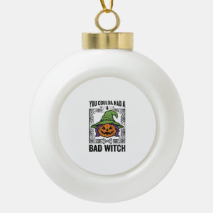 Böse Hexe Lustiger Halloween-Kürbis Hexe_1 Keramik Kugel-Ornament