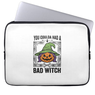 Böse Hexe Lustiger Halloween-Kürbis Hexe_1 Laptopschutzhülle