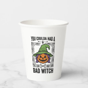 Böse Hexe Lustiger Halloween-Kürbis Hexe_1 Pappbecher