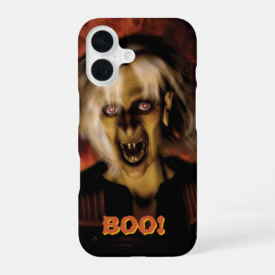 Böse Hexe mit Kürbis. Halloween iPhone 16 Hülle