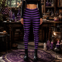 Böse Hexe Violett und Schwarz Gestreift Halloween