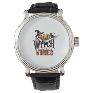 Böse Hexen Vibes Vintage Halloween-Shirt-Design_1 Armbanduhr