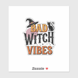 Böse Hexen Vibes Vintage Halloween-Shirt-Design_1 Aufkleber