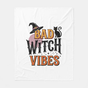 Böse Hexen Vibes Vintage Halloween-Shirt-Design_1 Fleecedecke