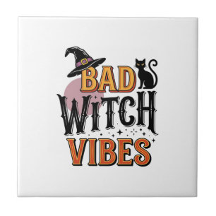 Böse Hexen Vibes Vintage Halloween-Shirt-Design_1 Fliese