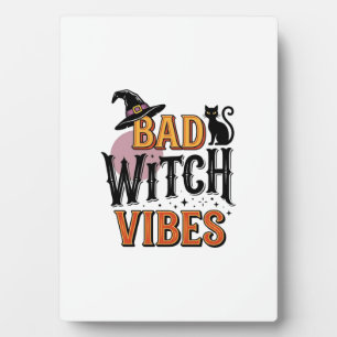 Böse Hexen Vibes Vintage Halloween-Shirt-Design_1 Fotoplatte