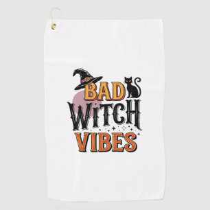 Böse Hexen Vibes Vintage Halloween-Shirt-Design_1 Golfhandtuch