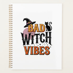 Böse Hexen Vibes Vintage Halloween-Shirt-Design_1 Planer