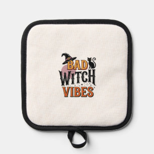 Böse Hexen Vibes Vintage Halloween-Shirt-Design_1 Topflappen