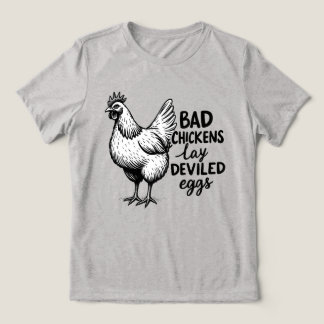 Böse Hühner legen Teufelseier Lustiges Bauernhof-H Tri-Blend Shirt