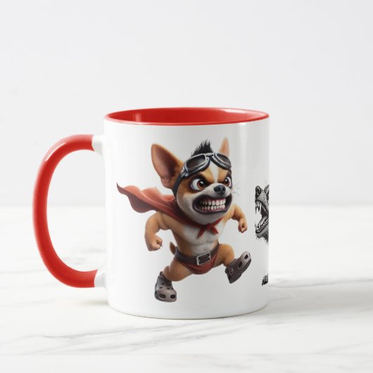 Böse Hunde, bereit zum Kampf. Tasse (Links)