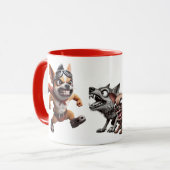 Böse Hunde, bereit zum Kampf. Tasse (Vorderseite Links)