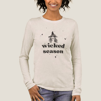 Böse Jahreszeit Hexe Langarmshirt Tri-Blend Shirt