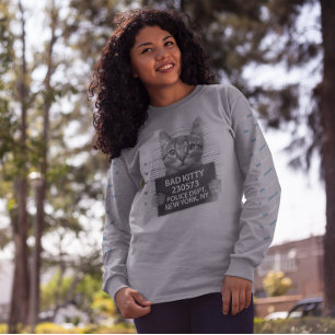 Böse Kitty NYPD Polizei Verhaftungsfoto Lustiges G Sweatshirt