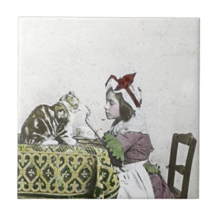 Böse Kitty viktorianische Teeparty Vintage kleines Fliese