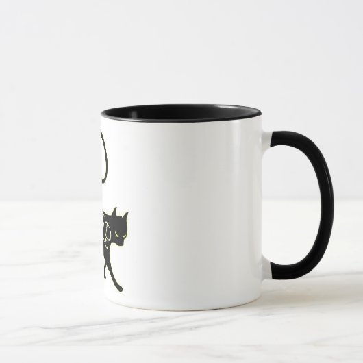 Böse schwarze Katze Tasse (Rechts)